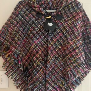 Andrew Marc Multicolor Plaid Poncho